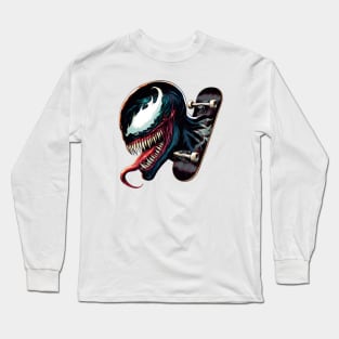 Unleash the Edge: Captivating Anti-Hero Skateboard Art Prints for a Modern and Rebellious Ride! Long Sleeve T-Shirt